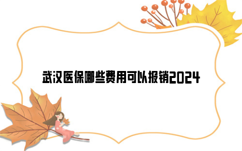 武汉医保哪些费用可以报销2024