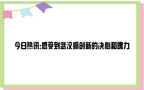 今日热讯：感受到武汉抓创新的决心和魄力，与会专家、企业家热议“新春第一会”