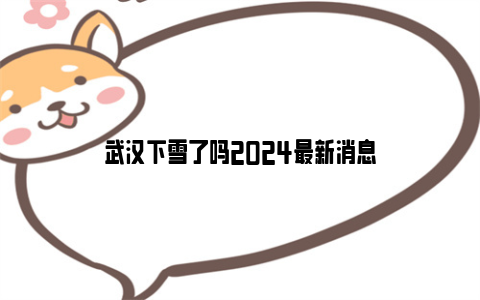 武汉下雪了吗2024最新消息
