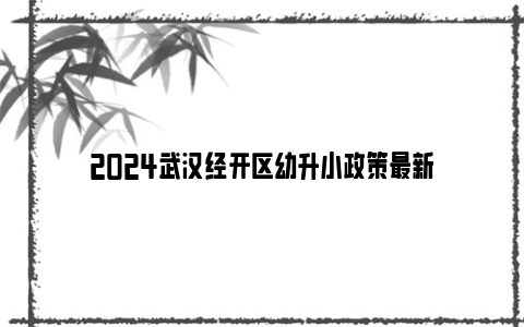 2024武汉经开区幼升小政策最新