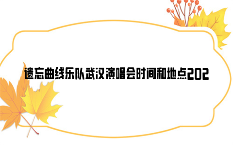 遗忘曲线乐队武汉演唱会时间和地点2024