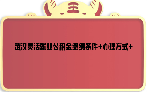武汉灵活就业公积金缴纳条件 办理方式 缴纳金额