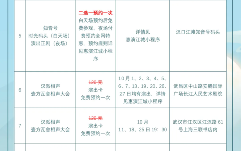 湖北文化演出惠民卡10月剧目表