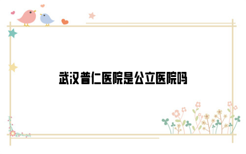武汉普仁医院是公立医院吗