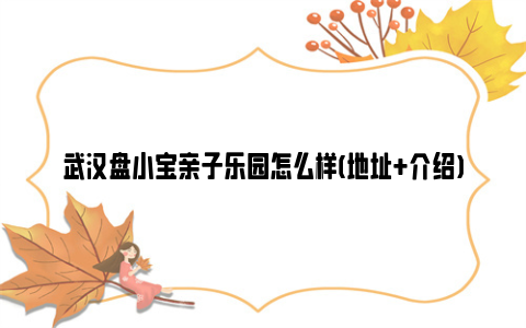 武汉盘小宝亲子乐园怎么样(地址 介绍)
