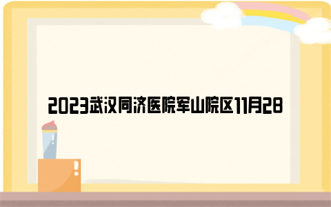 2023武汉同济医院军山院区11月28日试运行